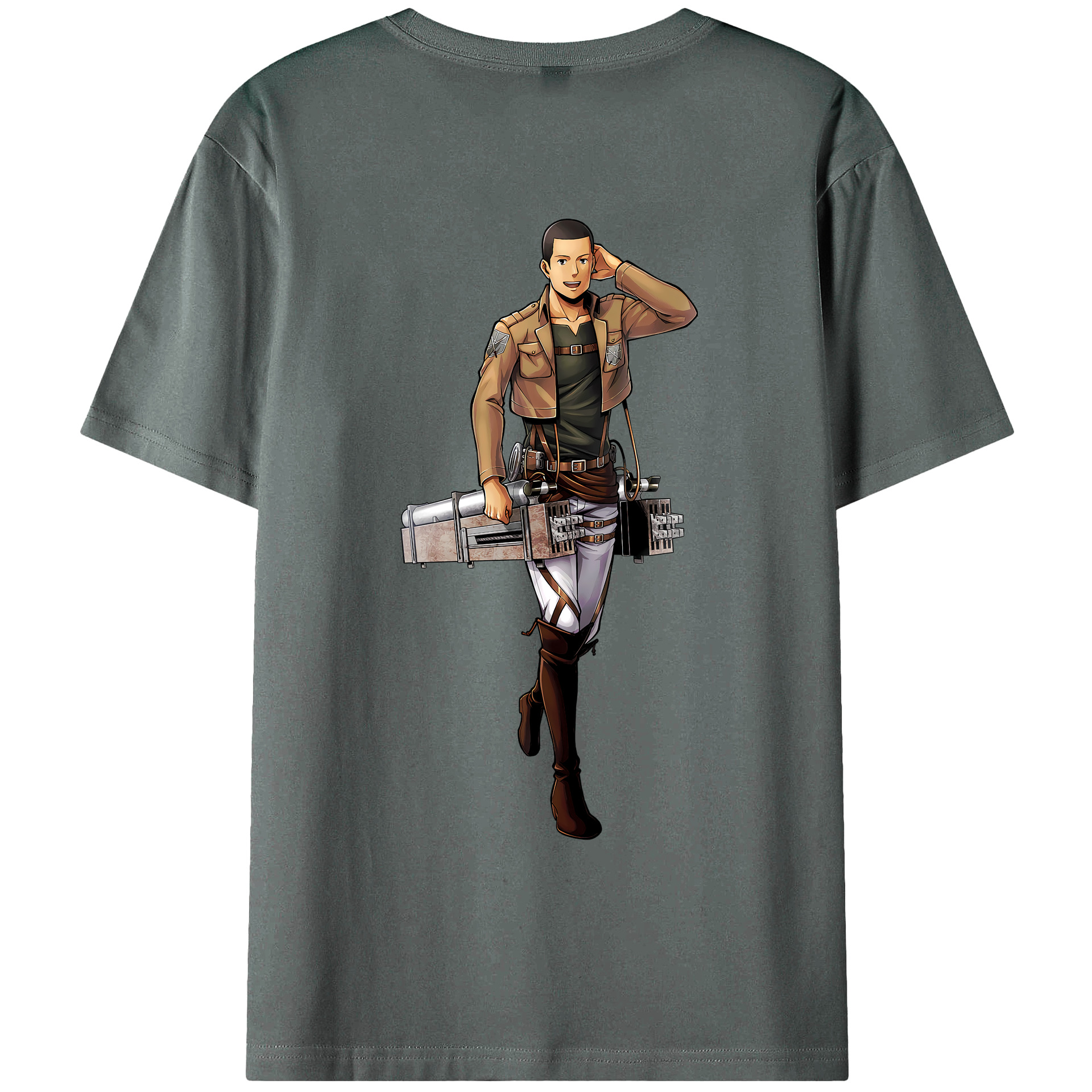 （画像用） 進撃の巨人 Attack on Titan 綿100％ メンズ半袖Tシャツ（バックプリント） 通気性